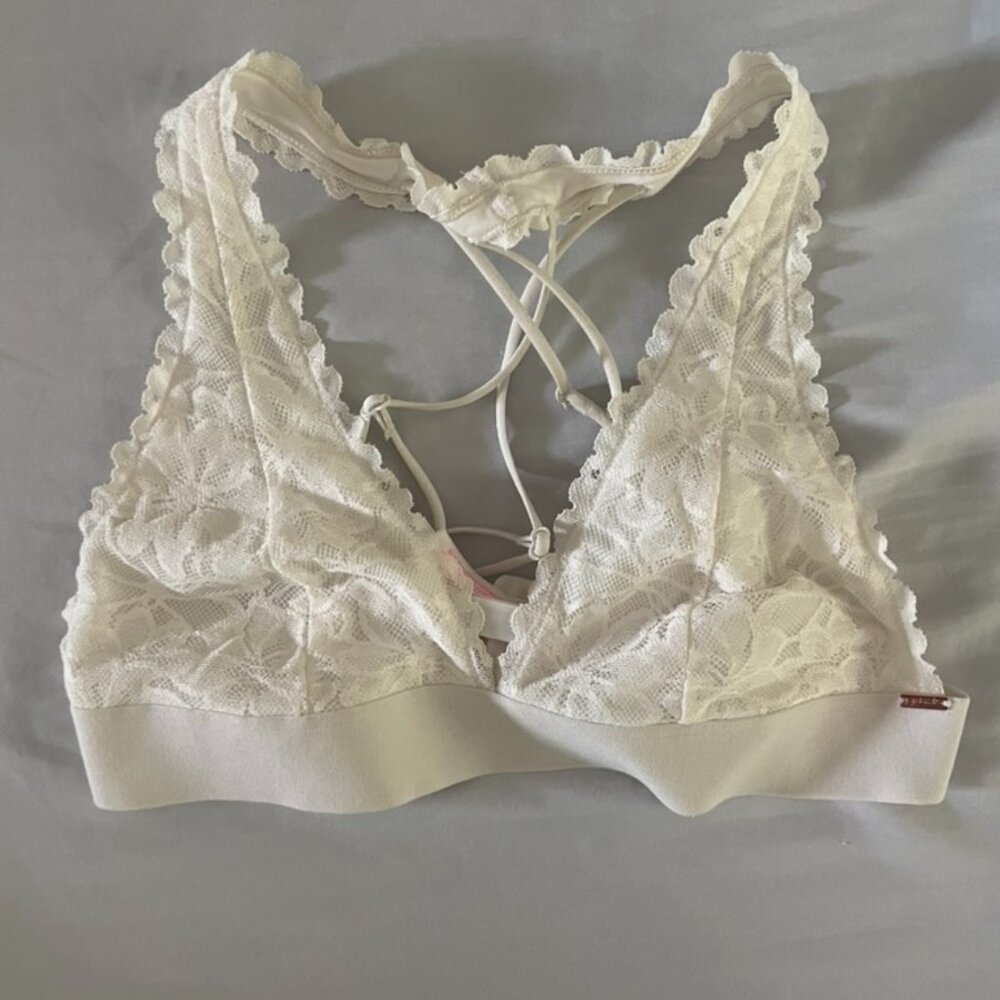 PINK Victoria’s Secret Women’s White Lace Intimates & Sleepwear Bra Size Small